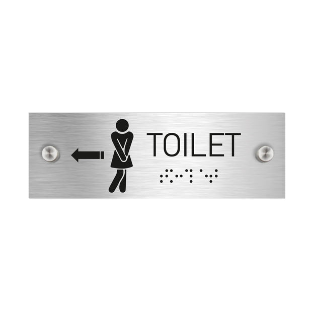 Bathroom Signs Women Toilet Signs - Stainless steel with Braille