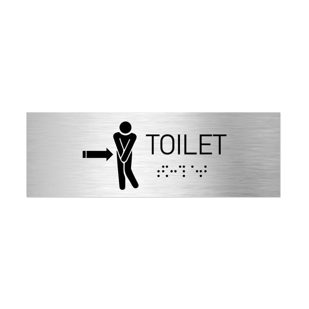Bathroom Signs Men Toilet Sign with Braille: Stainless Steel & Acrylic Plate