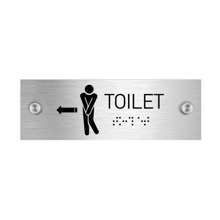 Bathroom Signs Men Toilet Signs With Braille: Stainless Steel &amp; Acrylic Sign