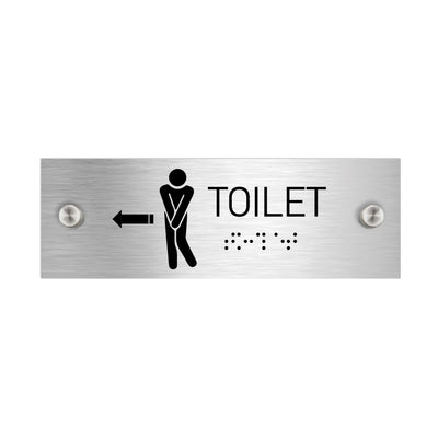 Bathroom Signs - Men Toilet Signs With Braille - Stainless Steel