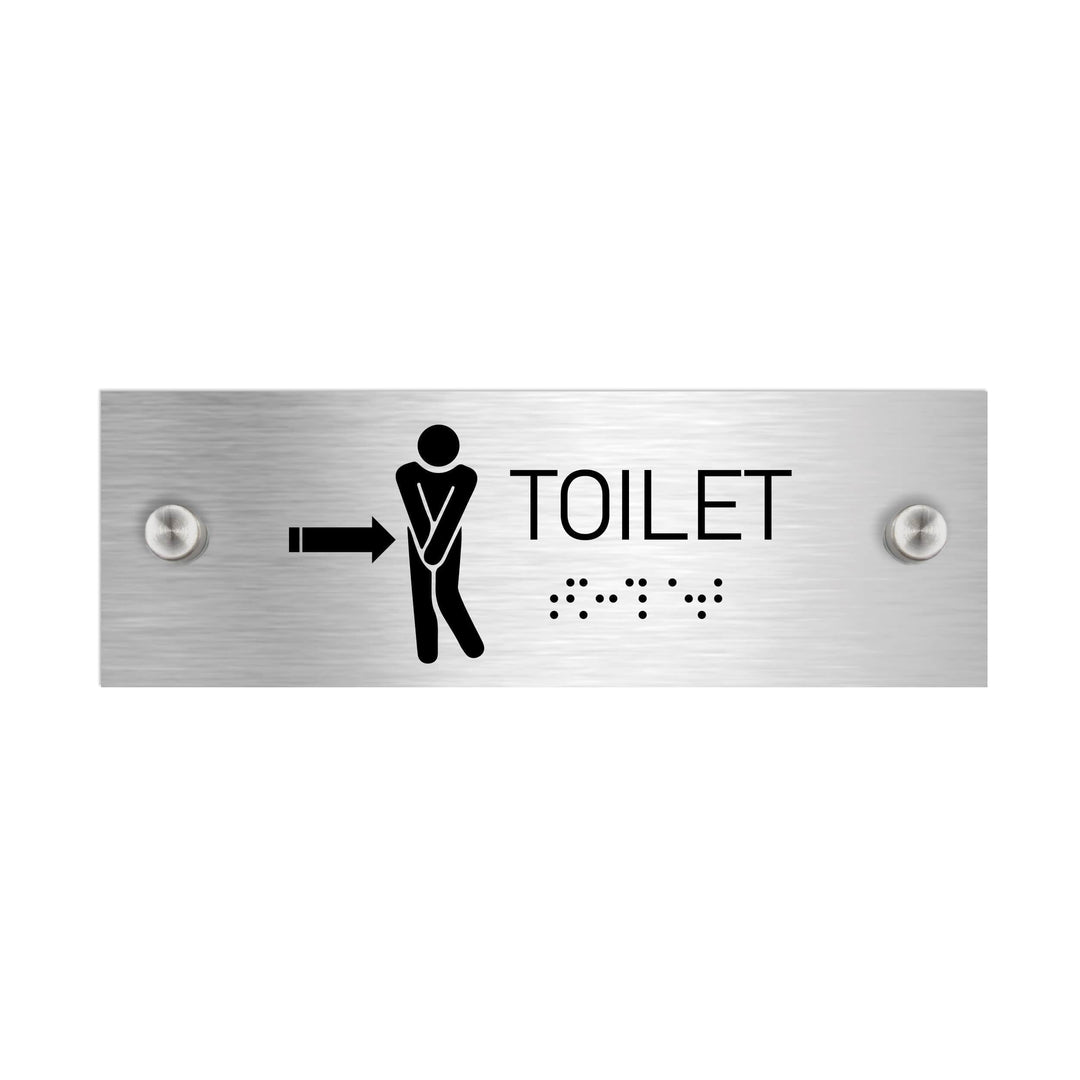 Men Toilet Sign with Braille: Stainless Steel & Acrylic Plate | BSign Store