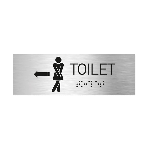 Bathroom Signs Women Toilet Signs - Stainless steel with Braille
