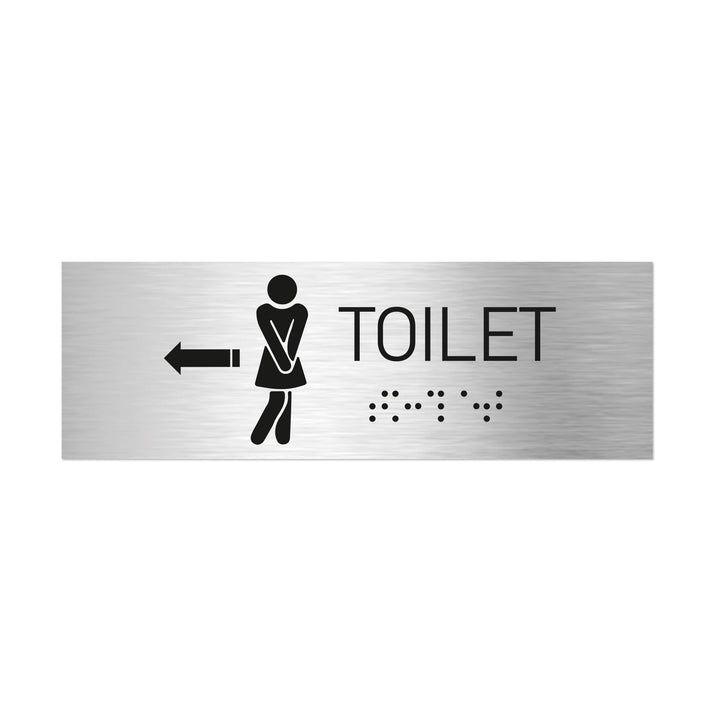 Bathroom Signs Women Toilet Signs - Stainless steel with Braille