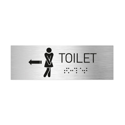 Bathroom Signs - Women Toilet Signs With Braille - Stainless Steel