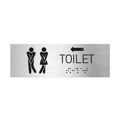 Bathroom Signs Unisex Toilet Signs with Braille - Stainless steel