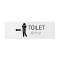 Bathroom Signs Men Toilet Signs with Braille - Milk Acrylic - Photo #1