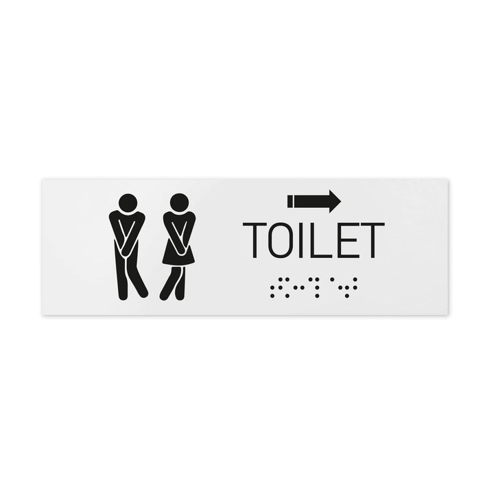 Bathroom Signs Men & Women Toilet Signs with Braille - Milk Acrylic