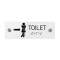 Bathroom Signs Women Toilet Sign with Braille - Milk Acrylic - Photo #1