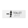 Bathroom Signs Women Toilet Sign with Braille - Milk Acrylic - Photo #2