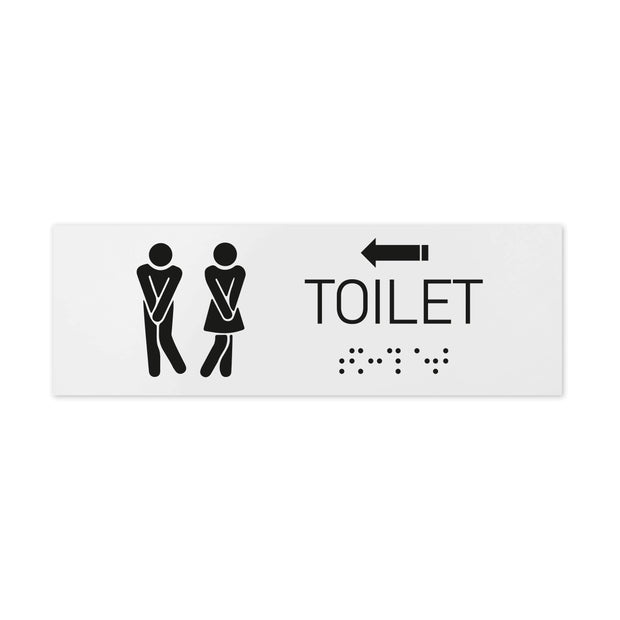 Bathroom Signs Men & Women Toilet Signs with Braille - Milk Acrylic