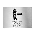 Bathroom Signs Men Toilet Sign with Arrow — Stainless Steel - Photo #2