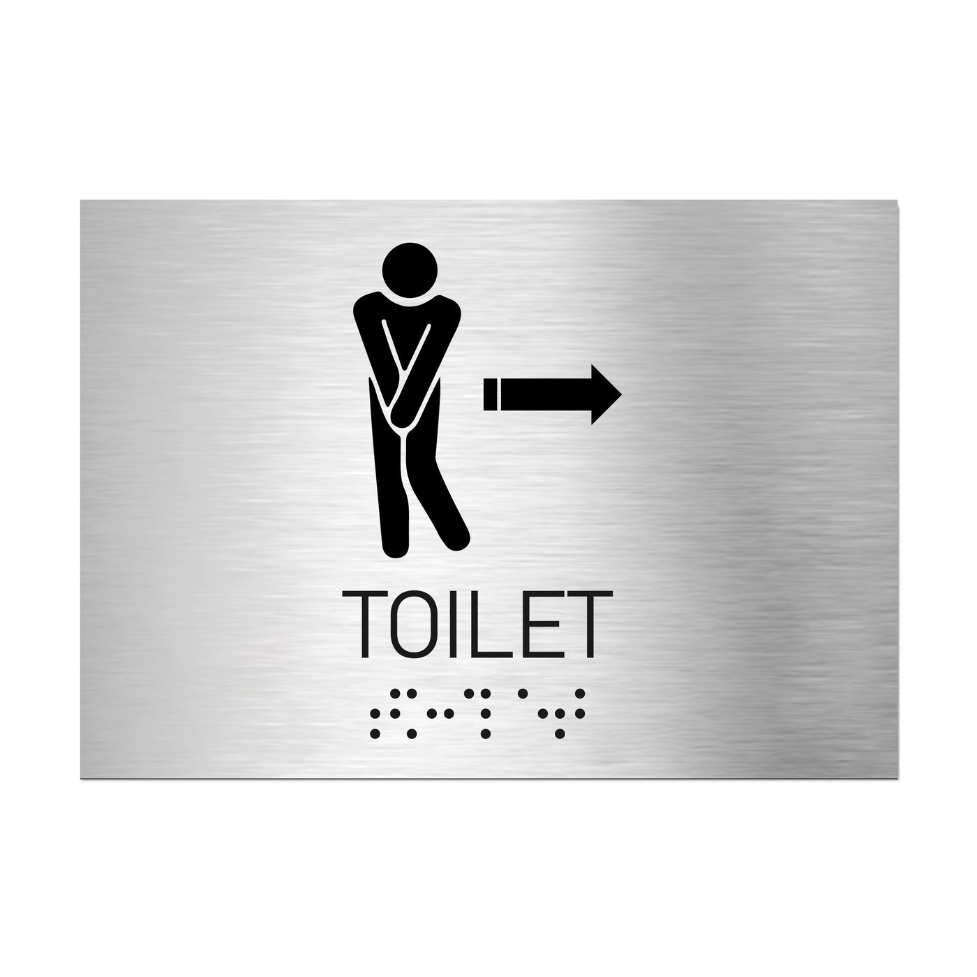 Bathroom Signs - Men Toilet Directional Sign - Stainless Steel