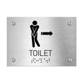 Bathroom Signs Men Toilet Sign with Arrow — Stainless Steel - Photo #1