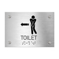 Bathroom Signs Men Toilet Sign with Arrow — Stainless Steel - Photo #4