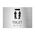 Bathroom Signs Unisex Toilet Sign with Arrow — Stainless Steel Sign - Photo #3