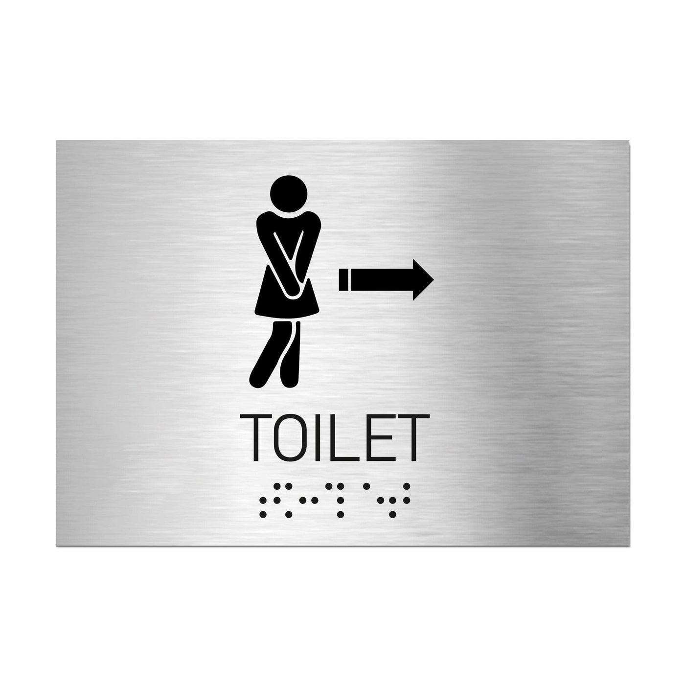 Wc Direction Sign Directional Women Restroom Sign — Stainless Steel Door Plate – Bsign