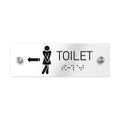 Bathroom Signs ADA Women Toilet Sign with Braille - Clear Acrylic - Photo #1