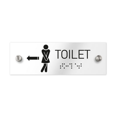 Bathroom Signs - Women Toilet ADA Signs With Braille - Clear Acrylic