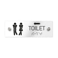 Bathroom Signs ADA All Gender Toilet Signs - Clear Acrylic with Braille - Photo #1
