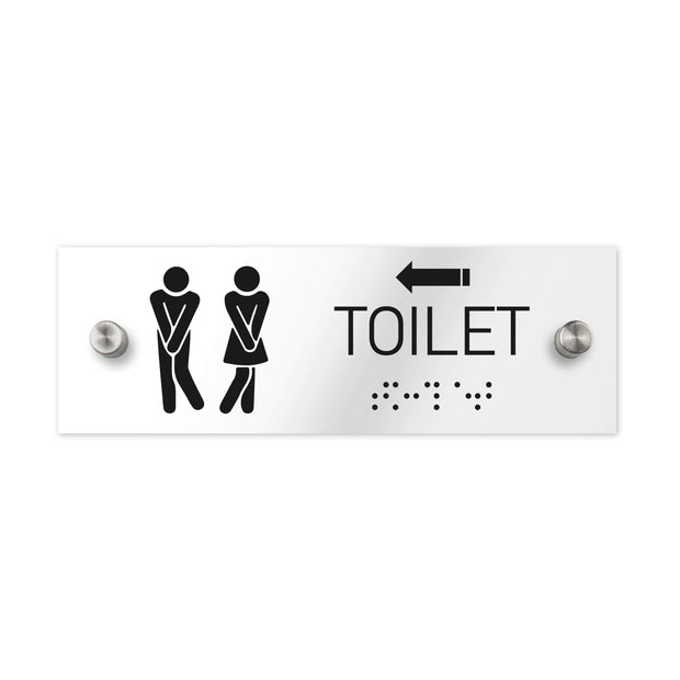 Bathroom Signs ADA All Gender Toilet Signs - Clear Acrylic with Braille