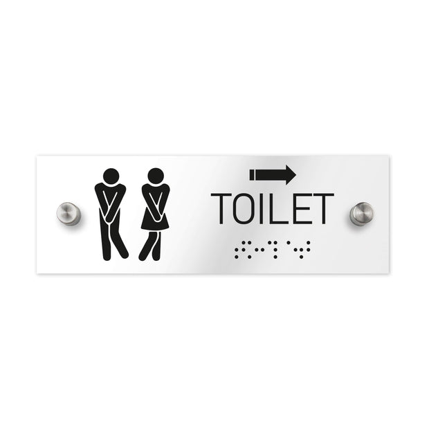 Bathroom Signs ADA All Gender Toilet Signs - Clear Acrylic with Braille