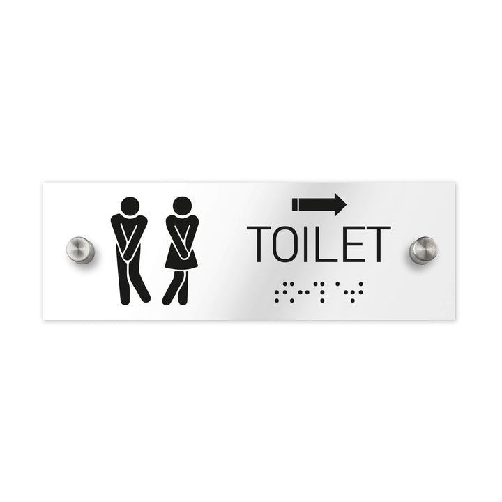 Bathroom Signs ADA All Gender Toilet Signs - Clear Acrylic with Braille