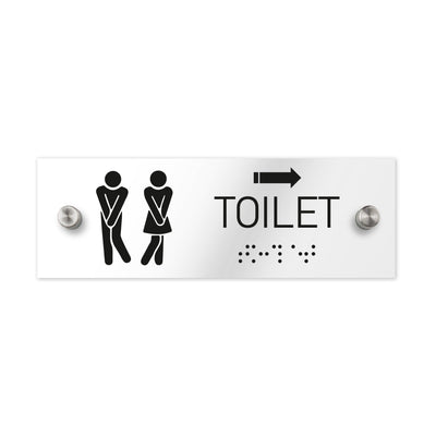 Bathroom Signs - All Gender Toilet ADA Signs With Braille - Clear Acrylic