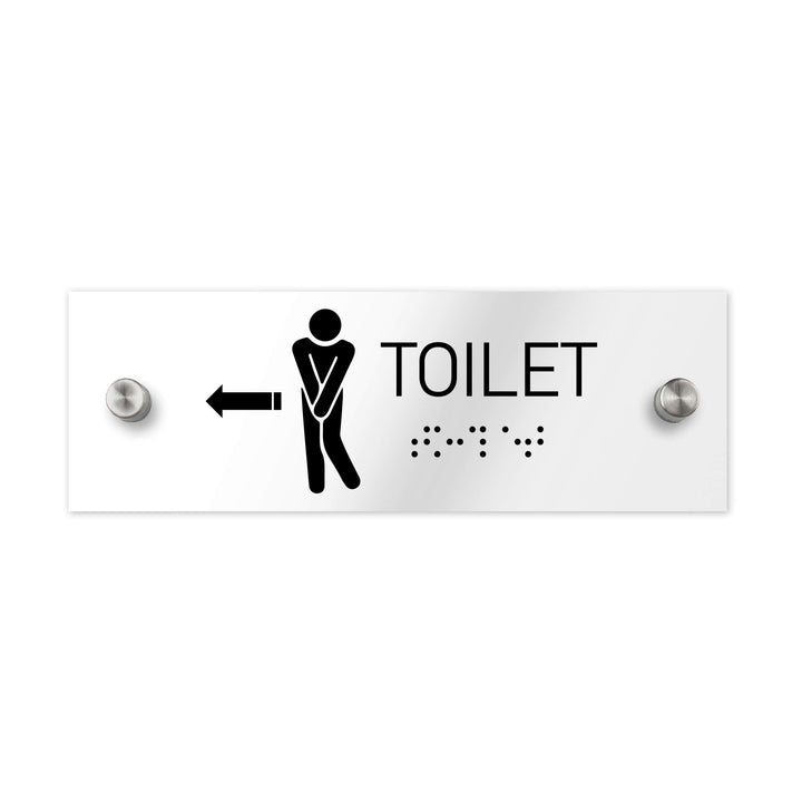 Bathroom Signs ADA Men Toilet Signs with Braille - Clear Acrylic