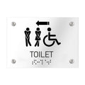 Bathroom Signs All Gender Directional Restroom Sign - Clear Acrylic - Photo #2