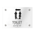 Bathroom Signs Men & Women Toilet Directional Sign - Clear Acrylic - Photo #1