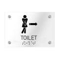 Bathroom Signs Women Toilet Sign with Arrow — Clear Acrylic - Photo #2