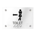 Bathroom Signs Women Toilet Sign with Arrow — Clear Acrylic - Photo #3