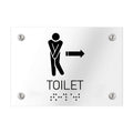 Bathroom Signs Men Toilet Arrow Sign — Clear Acrylic - Photo #1