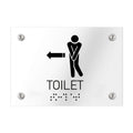 Bathroom Signs Men Toilet Arrow Sign — Clear Acrylic - Photo #2