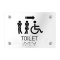 Bathroom Signs All Gender Directional Restroom Sign - Clear Acrylic - Photo #1
