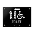 Bathroom Signs All Gender/Wheelchair Restroom Sign with Arrow — Black Acrylic - Photo #3