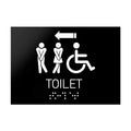 Bathroom Signs All Gender/Wheelchair Restroom Sign with Arrow — Black Acrylic - Photo #4