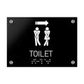 Bathroom Signs All Gender Restroom Directional Sign — Black Acrylic Sign - Photo #4
