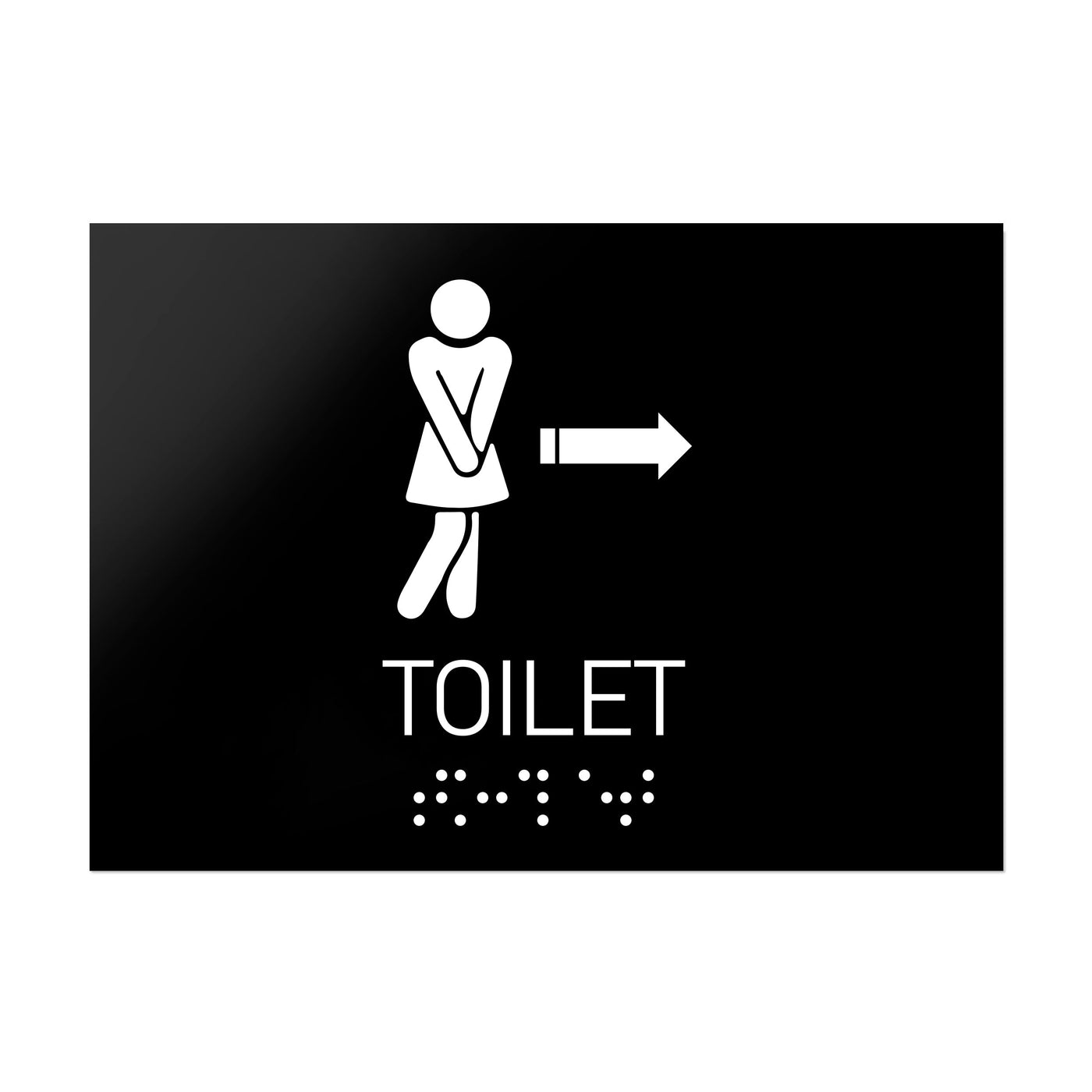 Bathroom Signs - Women Directional Restroom Sign - Black Acrylic