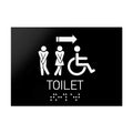 Bathroom Signs All Gender/Wheelchair Restroom Sign with Arrow — Black Acrylic - Photo #2