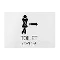 Bathroom Signs Women Directional Toilet Sign - Milk Acrylic - Photo #2