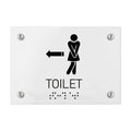 Bathroom Signs Women Directional Toilet Sign - Milk Acrylic - Photo #3