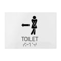 Bathroom Signs Women Directional Toilet Sign - Milk Acrylic - Photo #4