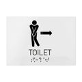 Bathroom Signs Men Directional Toilet Sign - Milk Acrylic - Photo #3