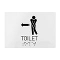 Bathroom Signs Men Directional Toilet Sign - Milk Acrylic - Photo #5