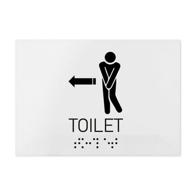 Bathroom Signs - Men Directional Toilet Sign - Milk Acrylic