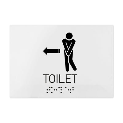 Bathroom Signs Men Directional Toilet Sign - Milk Acrylic