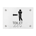 Bathroom Signs Men Directional Toilet Sign - Milk Acrylic - Photo #2