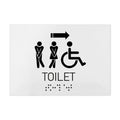 Bathroom Signs All Gender/Wheelchair Directional Restroom Sign - Milk Acrylic - Photo #2