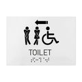 Bathroom Signs All Gender/Wheelchair Directional Restroom Sign - Milk Acrylic - Photo #4